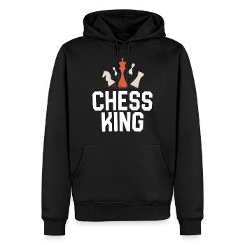 Chess King Shirt Geschenk für ihn King & Queen Chess - Männer Premium Bio Hoodie - Schwarz - Vorne - Nico (187cm)