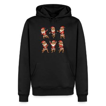Chemise de Noël la loutre chemise de Noël Loutre - Sweat à capuche Premium bio Homme - noir - Devant - Nico (187cm)
