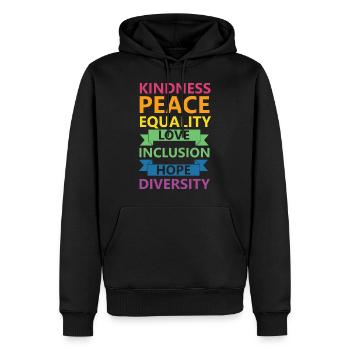 Kindness Peace Equality LGBTQ Rights Rainbow Pride - Männer Premium Bio Hoodie - Schwarz - Vorne - Nico (187cm)