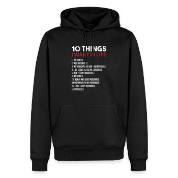 Je veux des motos - Sweat à capuche Premium bio Homme - noir - Devant - Nico (187cm)