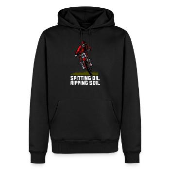 Motocross motocross machine motocross moto - Sweat à capuche Premium bio Homme - noir - Devant - Nico (187cm)