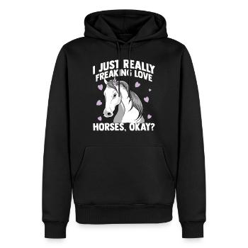 Équitation les amateurs de cheval dressage équitation galop selle - Sweat à capuche Premium bio Homme - noir - Devant - Nico (187cm)