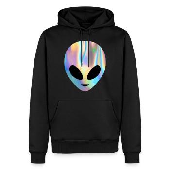 Colorful Alien Head UFO Flying Saucer Believe Rain - Männer Premium Bio Hoodie - Schwarz - Vorne - Nico (187cm)