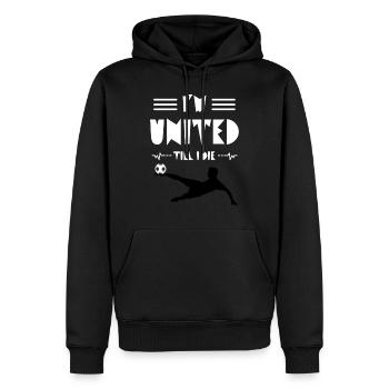 Manchester, Royaume-Uni, Manchester, Royaume-Uni - Sweat à capuche Premium bio Homme - noir - Devant - Nico (187cm)
