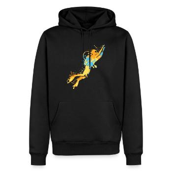 Diver Dive Splash - Men’s Premium Organic Hoodie - black - Front - Nico (187cm)