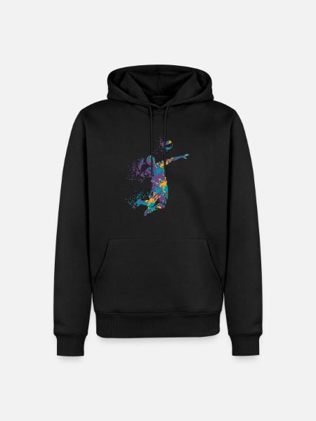 Volleyball splash - Men’s Premium Organic Hoodie - black