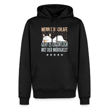 Lama Alpaka - Schlafshirt Pyjama Nachthemd - Männer Premium Bio Hoodie - Schwarz - Vorne - Nico (187cm)