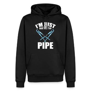 plombier - Sweat à capuche Premium bio Homme - noir - Devant - Nico (187cm)