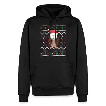 Noël laid hibou - Sweat à capuche Premium bio Homme - noir - Devant - Nico (187cm)