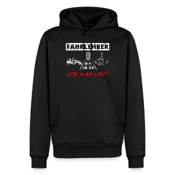 Fahrschule Fahrlehrer Spruch - Männer Premium Bio Hoodie - Schwarz - Vorne - Nico (187cm)