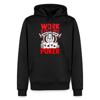 poker - Sweat à capuche Premium bio Homme - noir - Devant - Nico (187cm)
