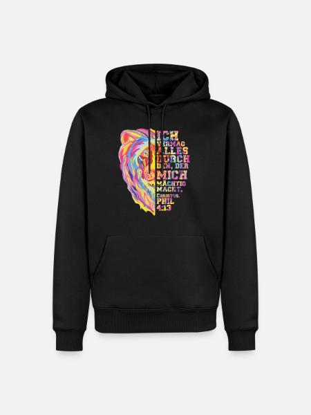 Jesus Löwe von Juda - Männer Premium Bio Hoodie - Schwarz
