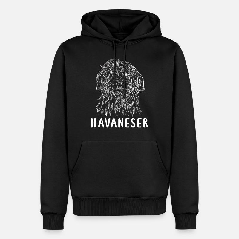 Blanc bichon havanais - Sweat à capuche Premium bio Homme - noir