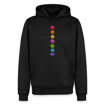 Chakra Tantra Bouddhisme Yoga - Sweat à capuche Premium bio Homme - noir - Devant - Nico (187cm)