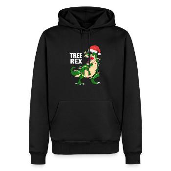 Costume de dinosaure de Noël de sapin Rex - Sweat à capuche Premium bio Homme - noir - Devant - Nico (187cm)