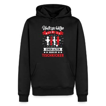 Tischkicker Tischfußball Geschenk - Männer Premium Bio Hoodie - Schwarz - Vorne - Nico (187cm)