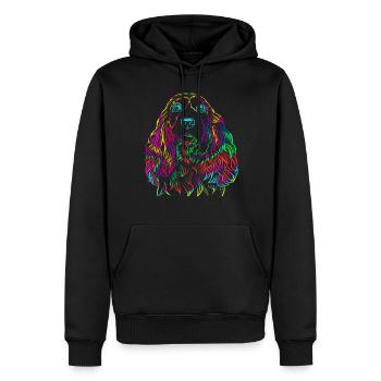 Colorful cocker spaniel dog - Men’s Premium Organic Hoodie - black - Front - Nico (187cm)