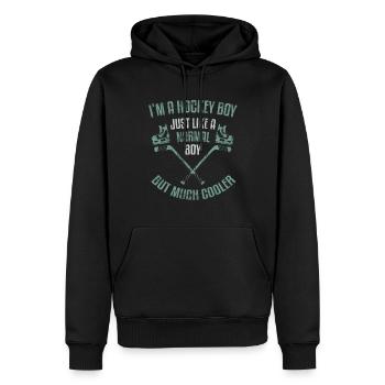 Hockey Boy Eishockey Jungen Wintersport - Männer Premium Bio Hoodie - Schwarz - Vorne - Nico (187cm)
