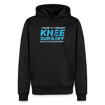 Neues Knie Knieoperation - Männer Premium Bio Hoodie - Schwarz - Vorne - Nico (187cm)