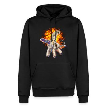 guépard - Sweat à capuche Premium bio Homme - noir - Devant - Nico (187cm)