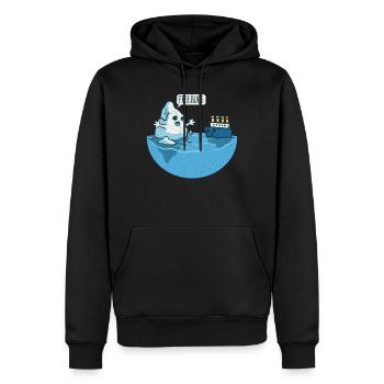 Eisberg & Schiff Spruch Free Hugs Knuddel - Männer Premium Bio Hoodie - Schwarz - Vorne - Nico (187cm)