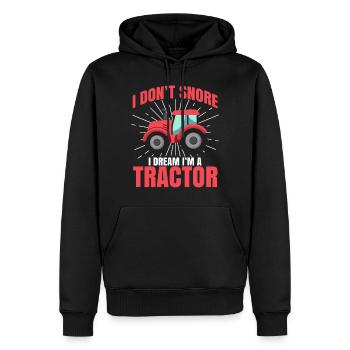 Tracteur Agriculture Ferme Matériel Agricole Champ - Sweat à capuche Premium bio Homme - noir - Devant - Nico (187cm)