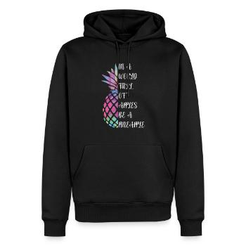 Ananas - Sweat à capuche Premium bio Homme - noir - Devant - Nico (187cm)