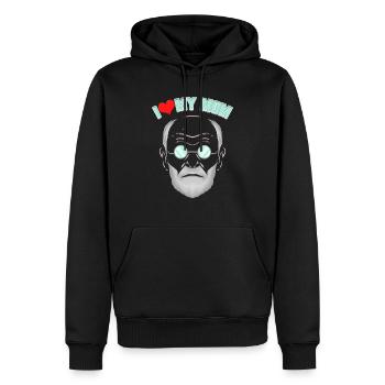 I Love my Mum - Psychologie amusante & Psychologues - Sweat à capuche Premium bio Homme - noir - Devant - Nico (187cm)