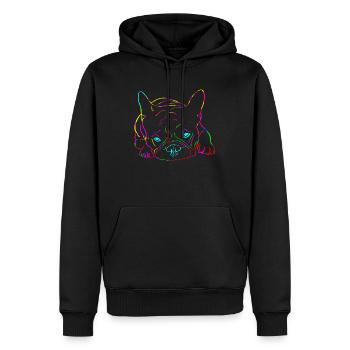 Couleurs de bouledogue français - Sweat à capuche Premium bio Homme - noir - Devant - Nico (187cm)