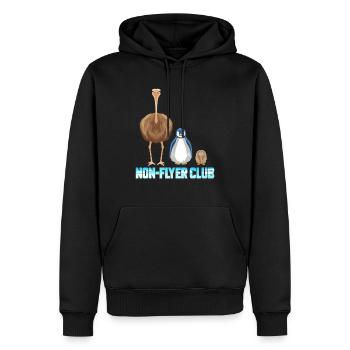Non Flyer Club - Bird Ostrich Penguin Kiwi Bird - Men’s Premium Organic Hoodie - black - Front - Nico (187cm)