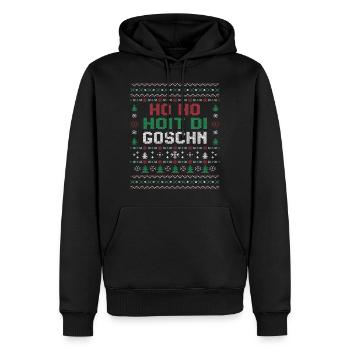 hoho hoit di Goschn Ugl Christmas - Männer Premium Bio Hoodie - Schwarz - Vorne - Nico (187cm)