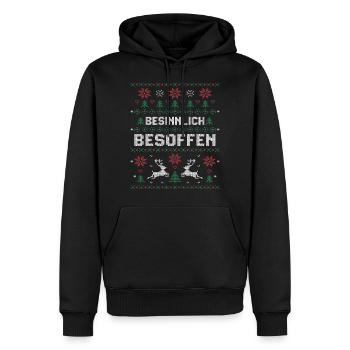 Besinnlich besoffen Ugly Christmas - Männer Premium Bio Hoodie - Schwarz - Vorne - Nico (187cm)