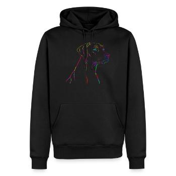 Couleurs du Rhodesian Ridgeback - Sweat à capuche Premium bio Homme - noir - Devant - Nico (187cm)