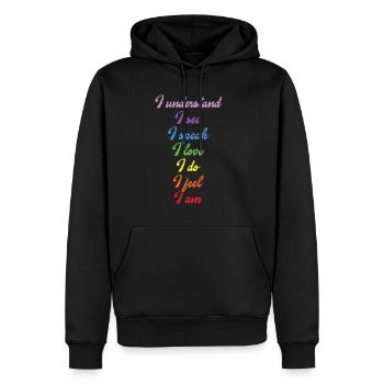 Chakra Tantra Zen Bouddhisme - Sweat à capuche Premium bio Homme - noir - Devant - Nico (187cm)