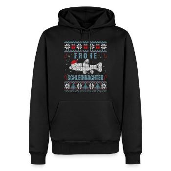 Frohe Schleihnachten Angler Fischer Weihnachten - Männer Premium Bio Hoodie - Schwarz - Vorne - Nico (187cm)