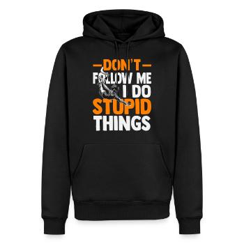bungee jumping - Männer Premium Bio Hoodie - Schwarz - Vorne - Nico (187cm)