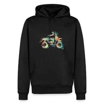 Quad ATV Splash - Sweat à capuche Premium bio Homme - noir - Devant - Nico (187cm)