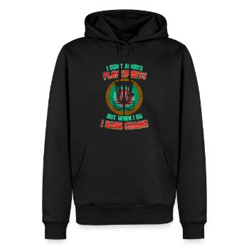 I Bang Chains - Cadeau de conception drôle de disque de golf - Sweat à capuche Premium bio Homme - noir - Devant - Nico (187cm)