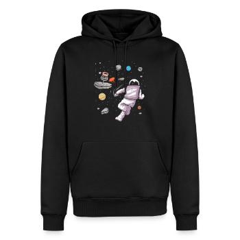 Astronaute de golf de disque dans la conception de golfeur de disque spatial - Sweat à capuche Premium bio Homme - noir - Devant - Nico (187cm)