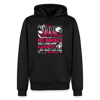 Eishockey Ich liebe Eishockey - Männer Premium Bio Hoodie - Schwarz - Vorne - Nico (187cm)