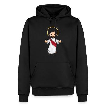 Jesus Christus - Männer Premium Bio Hoodie - Schwarz - Vorne - Nico (187cm)
