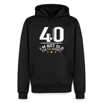 40 im not old im classic - 40. Geburtstag 40 Jahre - Männer Premium Bio Hoodie - Schwarz - Vorne - Nico (187cm)