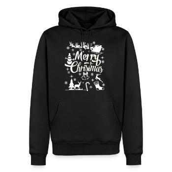 Merry Christmas, Merry Christmas, Merry Xmas - Men’s Premium Organic Hoodie - black - Front - Nico (187cm)