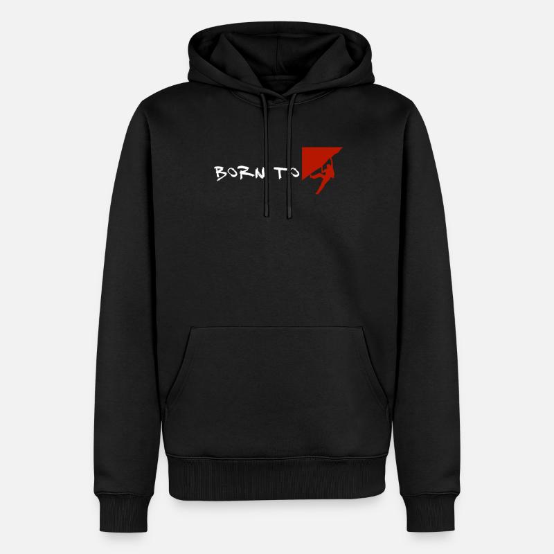 Né pour grimper (escalade) - Sweat à capuche Premium bio Homme - noir