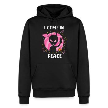 I Come In Peace - Esthétique Tie Dye UFO Alien I Be - Sweat à capuche Premium bio Homme - noir - Devant - Nico (187cm)