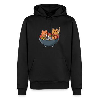 Ramen Katzen Anime Outfit Geschenkidee - Männer Premium Bio Hoodie - Schwarz - Vorne - Nico (187cm)