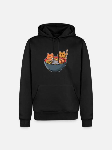 Ramen Cats Anime Apparel - Men’s Premium Organic Hoodie - black