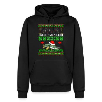 KNECHT RupHECHT - Männer Premium Bio Hoodie - Schwarz - Vorne - Nico (187cm)