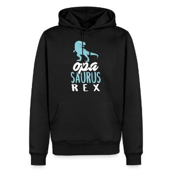 Opasaurus Muttertag Opa Großvater Dino Geburtstag - Männer Premium Bio Hoodie - Schwarz - Vorne - Nico (187cm)