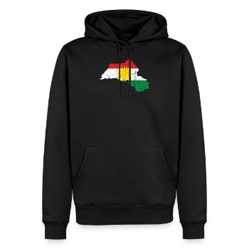 Son Biji Kurdistan - Don kurde avec le Kurdistan - Sweat à capuche Premium bio Homme - noir - Devant - Nico (187cm)